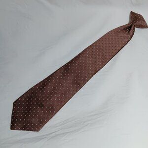 Vintage Brown & Orange Polka Dot Clip-On Tie By Mark Of California